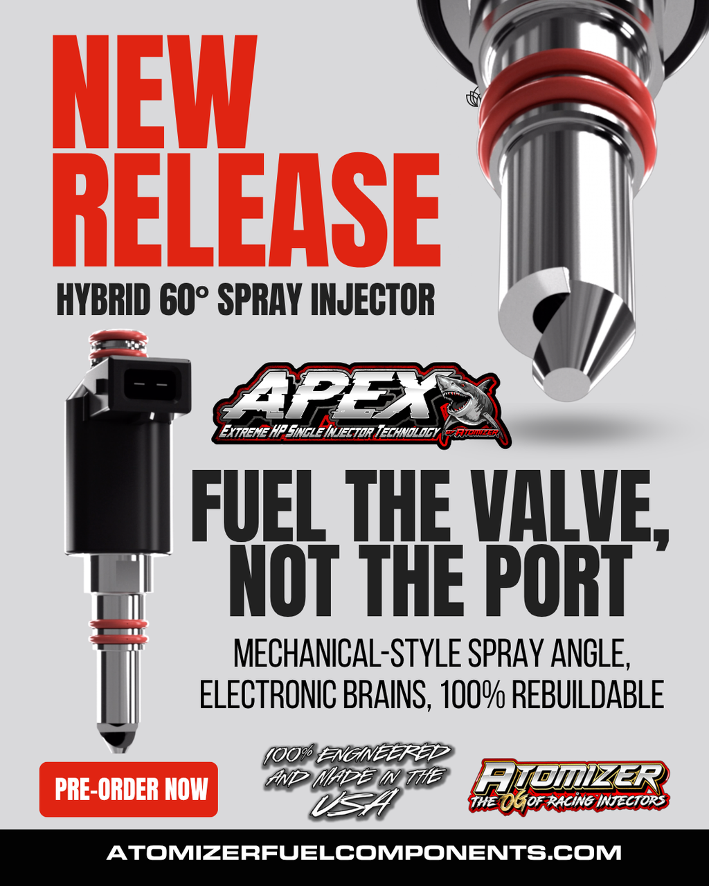Atomizer Fuel Injectors Unveils Hybrid 60° Spray Electronic Injector